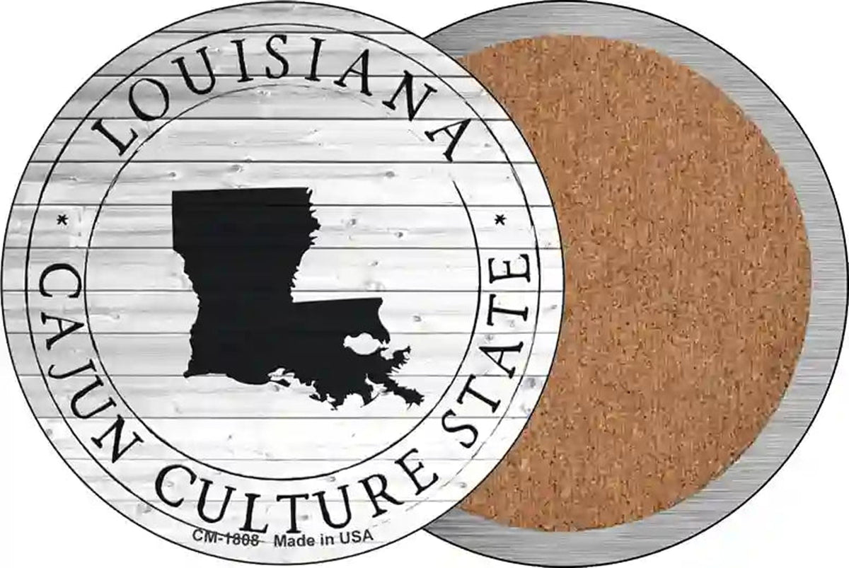 Louisiana Cajun Culture State Novelty Circle Coaster Set of 4