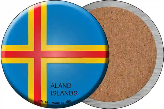 Aland Islands Country Novelty Circle Coaster Set of 4