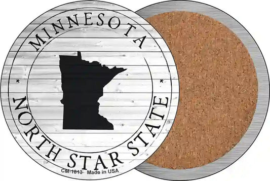 Minnesota North Star State Novelty Circle Coaster Set of 4