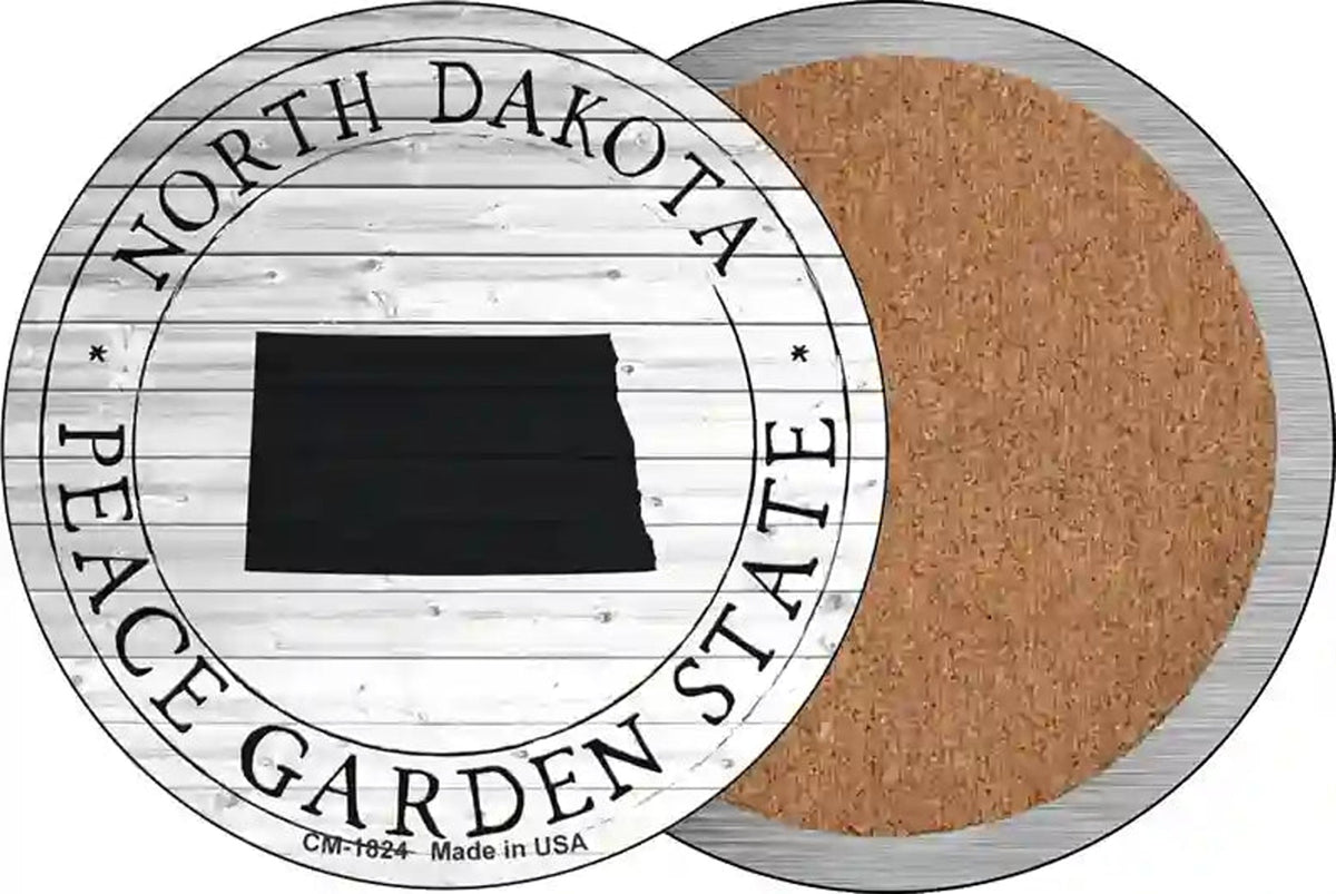 North Dakota Peace Garden State Novelty Circle Coaster Set of 4