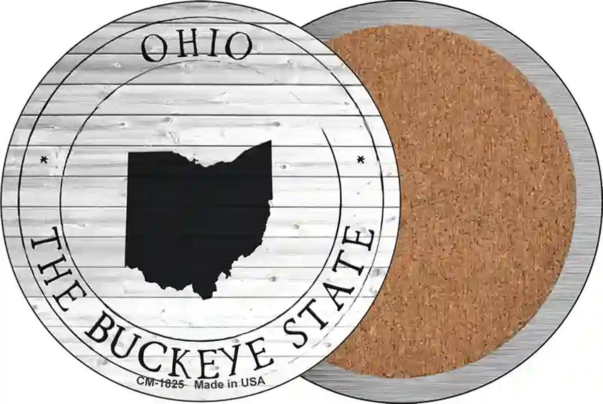 Ohio Buckeye State Novelty Circle Coaster Set of 4