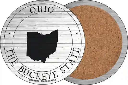 Ohio Buckeye State Novelty Circle Coaster Set of 4