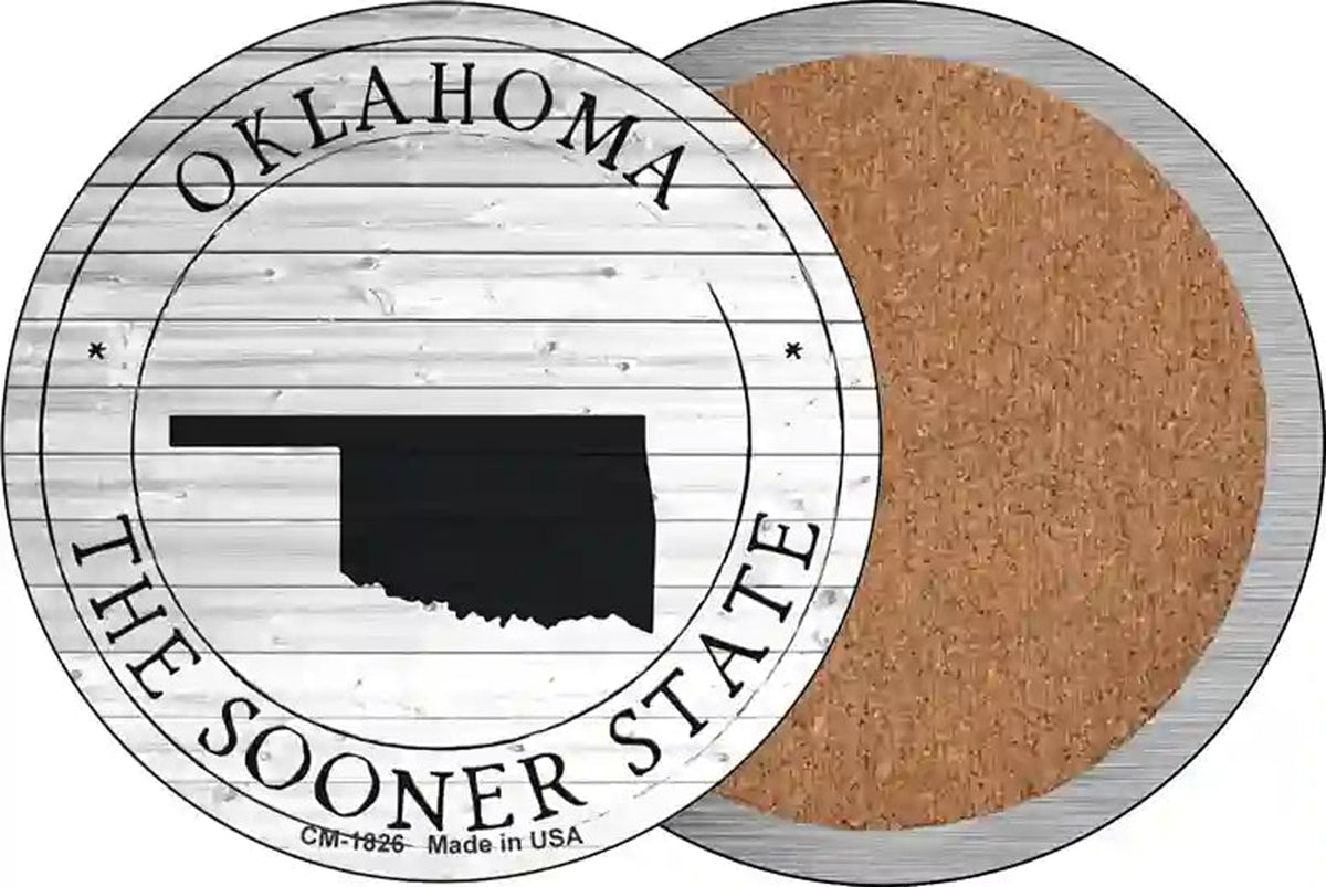 Oklahoma Sooner State Novelty Circle Coaster Set of 4
