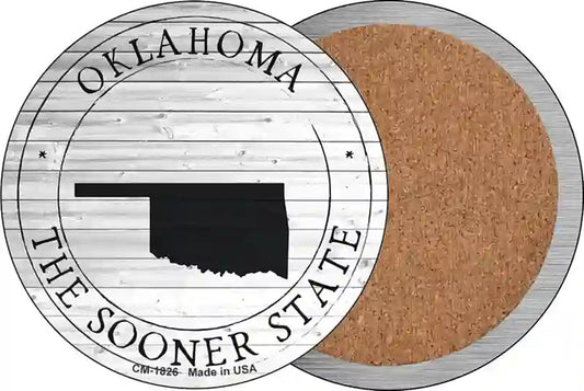 Oklahoma Sooner State Novelty Circle Coaster Set of 4