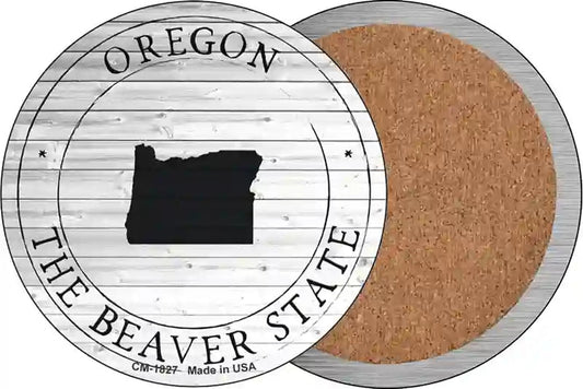 Oregon Beaver State Novelty Circle Coaster Set of 4