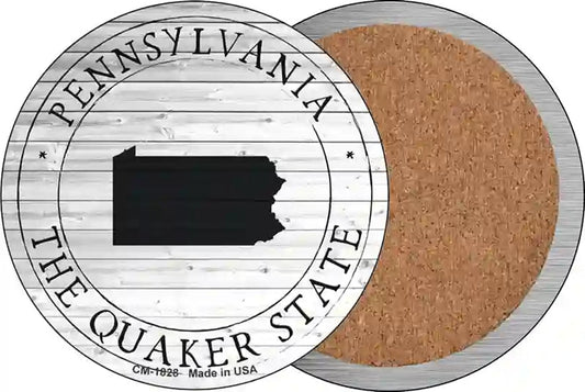 Pennsylvania Quaker State Novelty Circle Coaster Set of 4