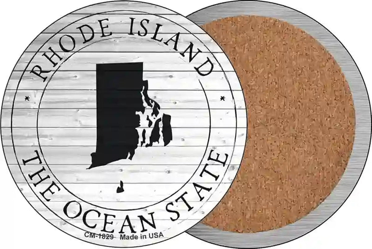 Rhode Island Ocean State Novelty Circle Coaster Set of 4