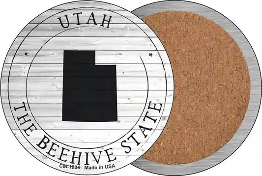 Utah Beehive State Novelty Circle Coaster Set of 4