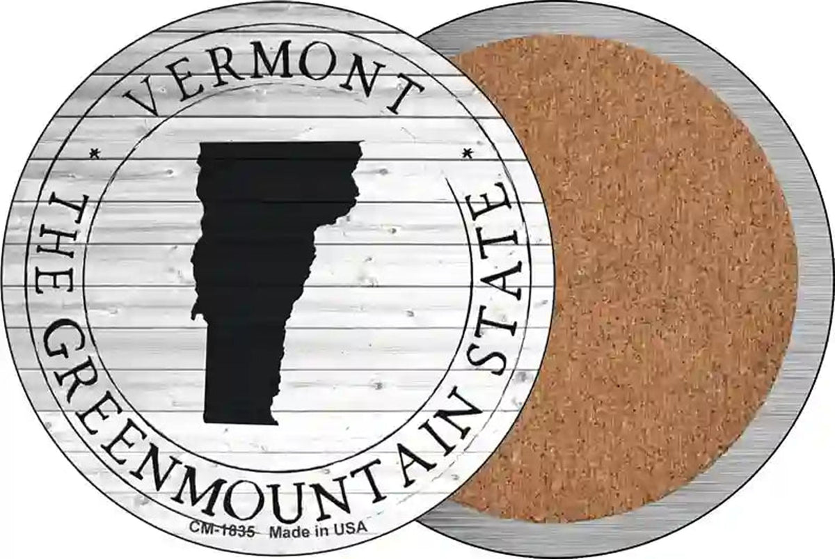 Vermont Green Mountain State Novelty Circle Coaster Set of 4