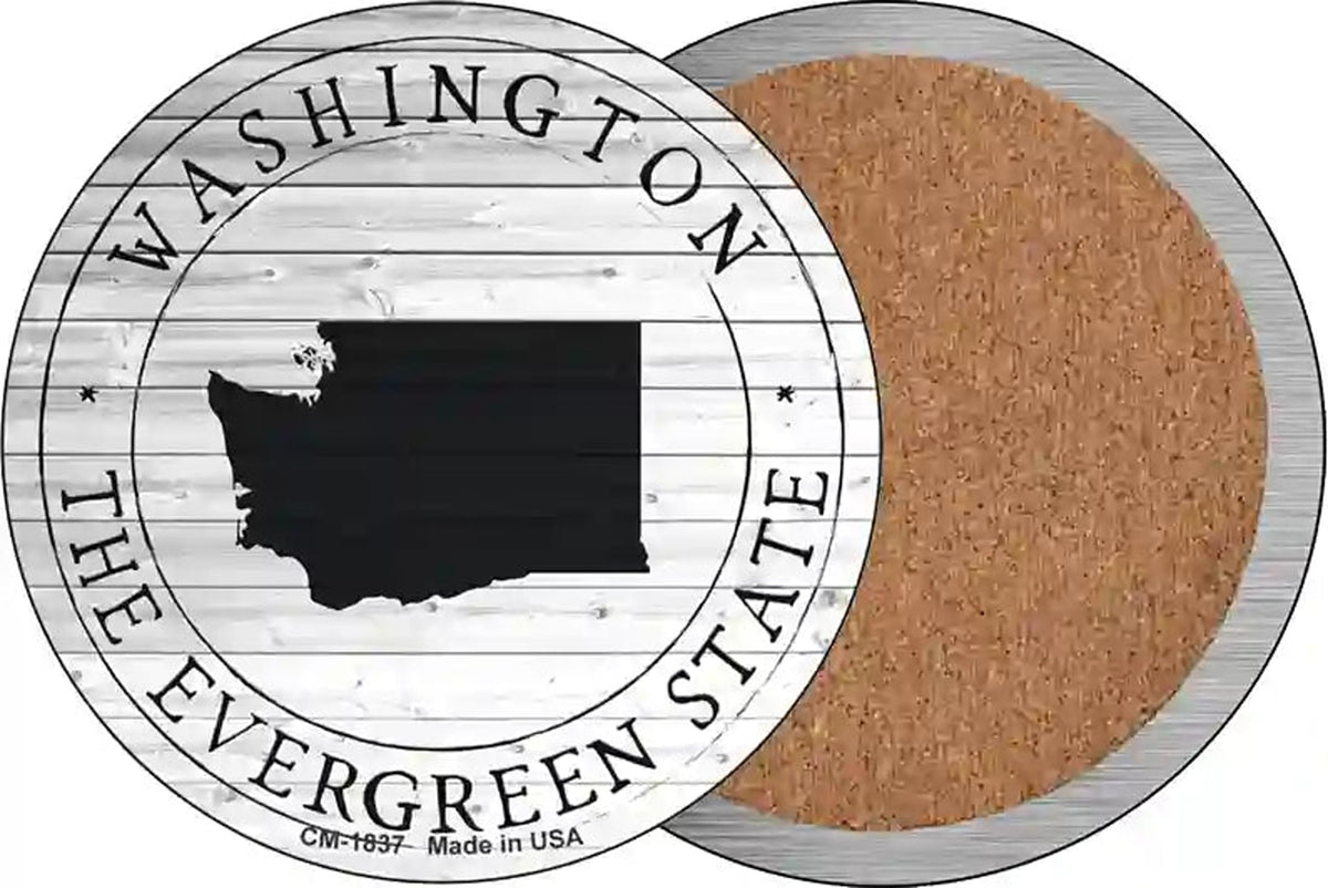 Washington Evergreen State Novelty Circle Coaster Set of 4
