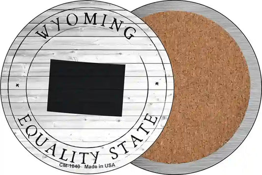 Wyoming Equality State Novelty Circle Coaster Set of 4