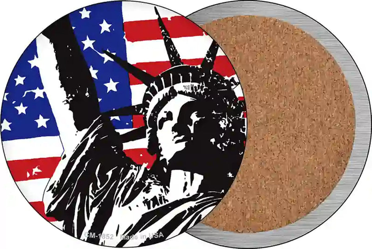 Lady Liberty Novelty Circle Coaster Set of 4