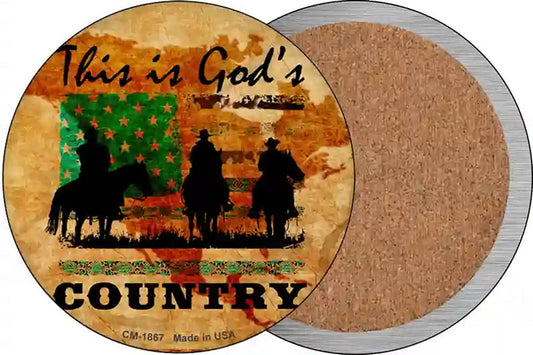 This Is Gods Country Novelty Circle Coaster Set of 4