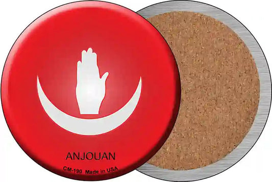 Anjouan Country Novelty Circle Coaster Set of 4