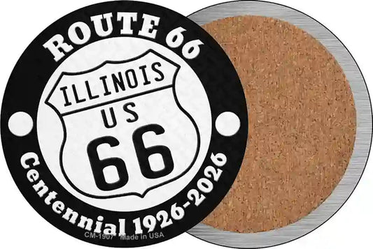 Illinois Route 66 Centennial Novelty Circle Coaster Set of 4