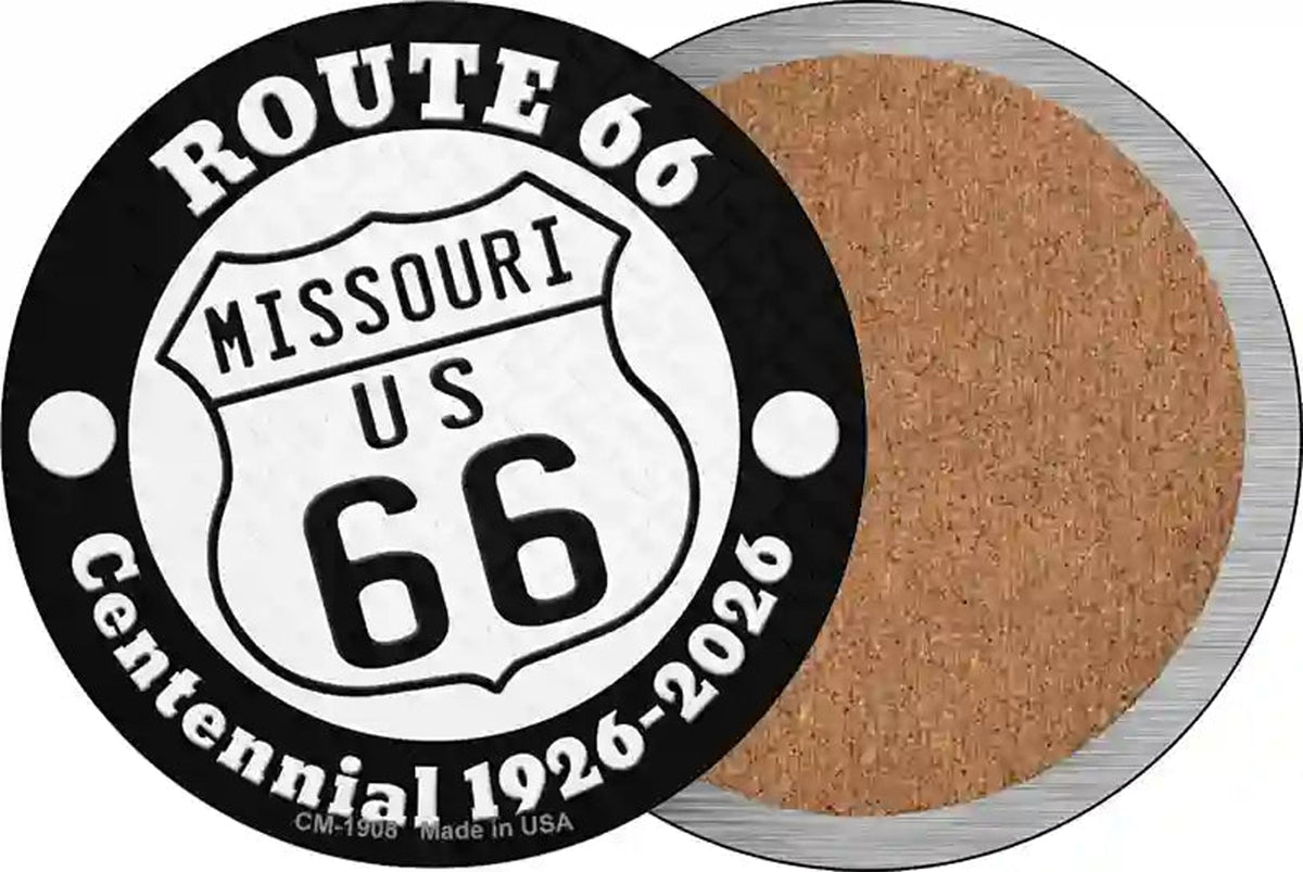 Missouri Route 66 Centennial Novelty Circle Coaster Set of 4