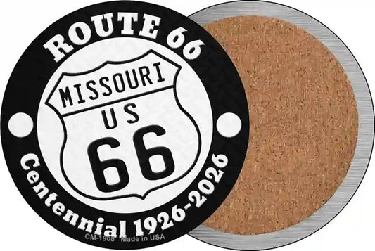Missouri Route 66 Centennial Novelty Circle Coaster Set of 4