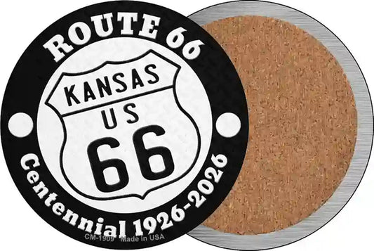 Kansas Route 66 Centennial Novelty Circle Coaster Set of 4