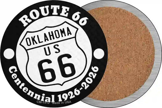 Oklahoma Route 66 Centennial Novelty Circle Coaster Set of 4