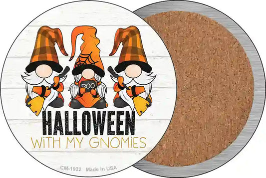 Halloween With My Gnomies Novelty Circle Coaster Set of 4