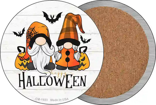 Happy Halloween Spooky Gnomes Novelty Circle Coaster Set of 4