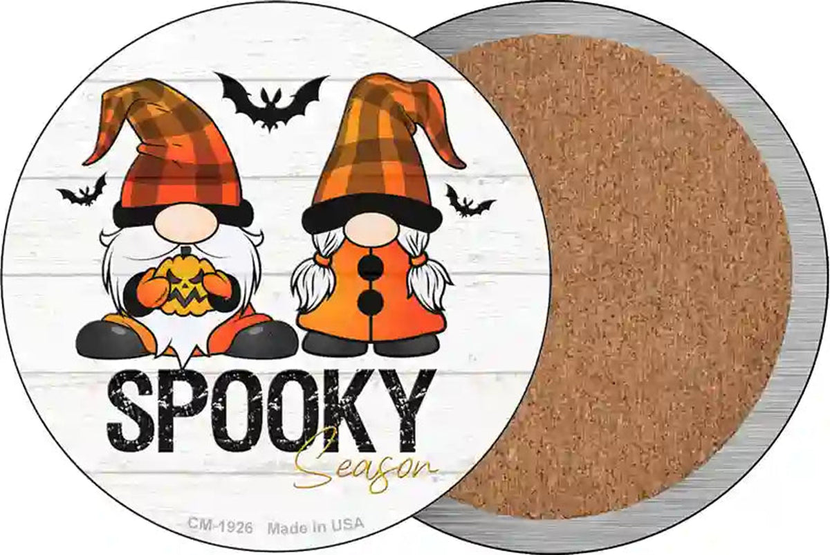 Spooky Season Gnomes Novelty Circle Coaster Set of 4
