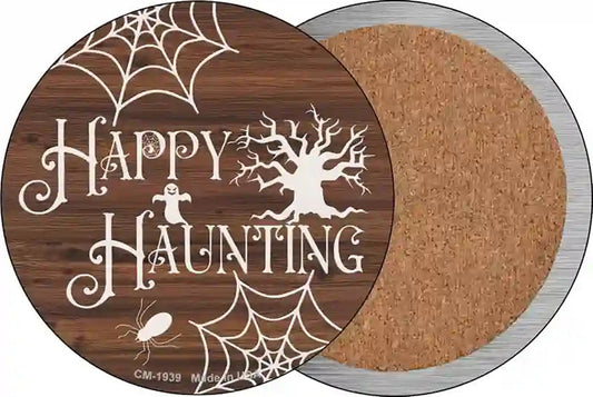 Happy Haunting Novelty Circle Coaster Set of 4