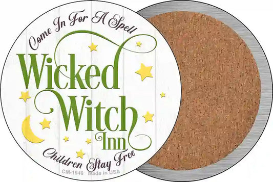 Wicked Witch Inn Novelty Circle Coaster Set of 4