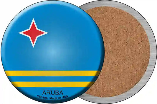 Aruba Novelty Circle Coaster Set of 4