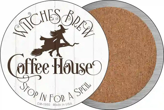 Witches Brew Coffee House Novelty Circle Coaster Set of 4