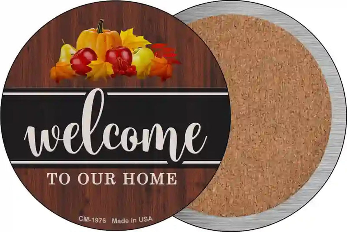 Welcome To Our Home Novelty Circle Coaster Set of 4