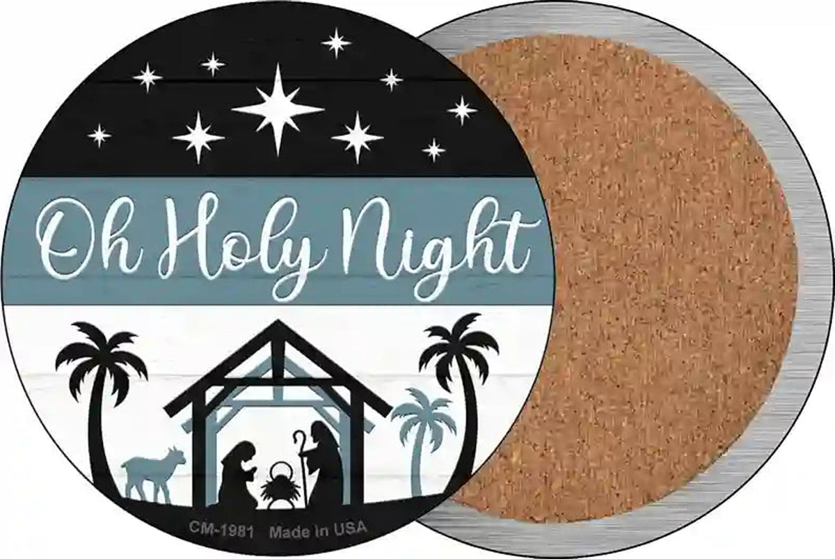 Oh Holy Night Novelty Circle Coaster Set of 4