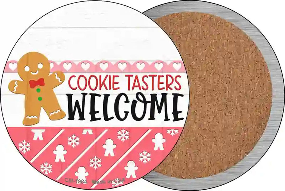 Cookie Tasters Welcome Novelty Circle Coaster Set of 4