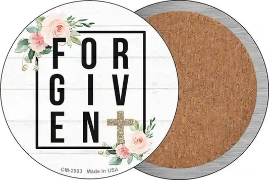 Forgiven with Cross Novelty Circle Coaster Set of 4