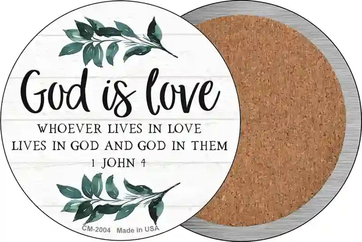 God is Love Novelty Circle Coaster Set of 4