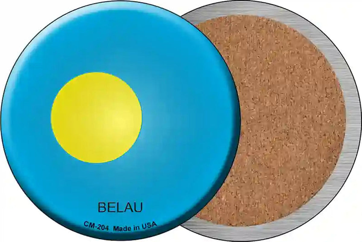 Belau Country Novelty Circle Coaster Set of 4