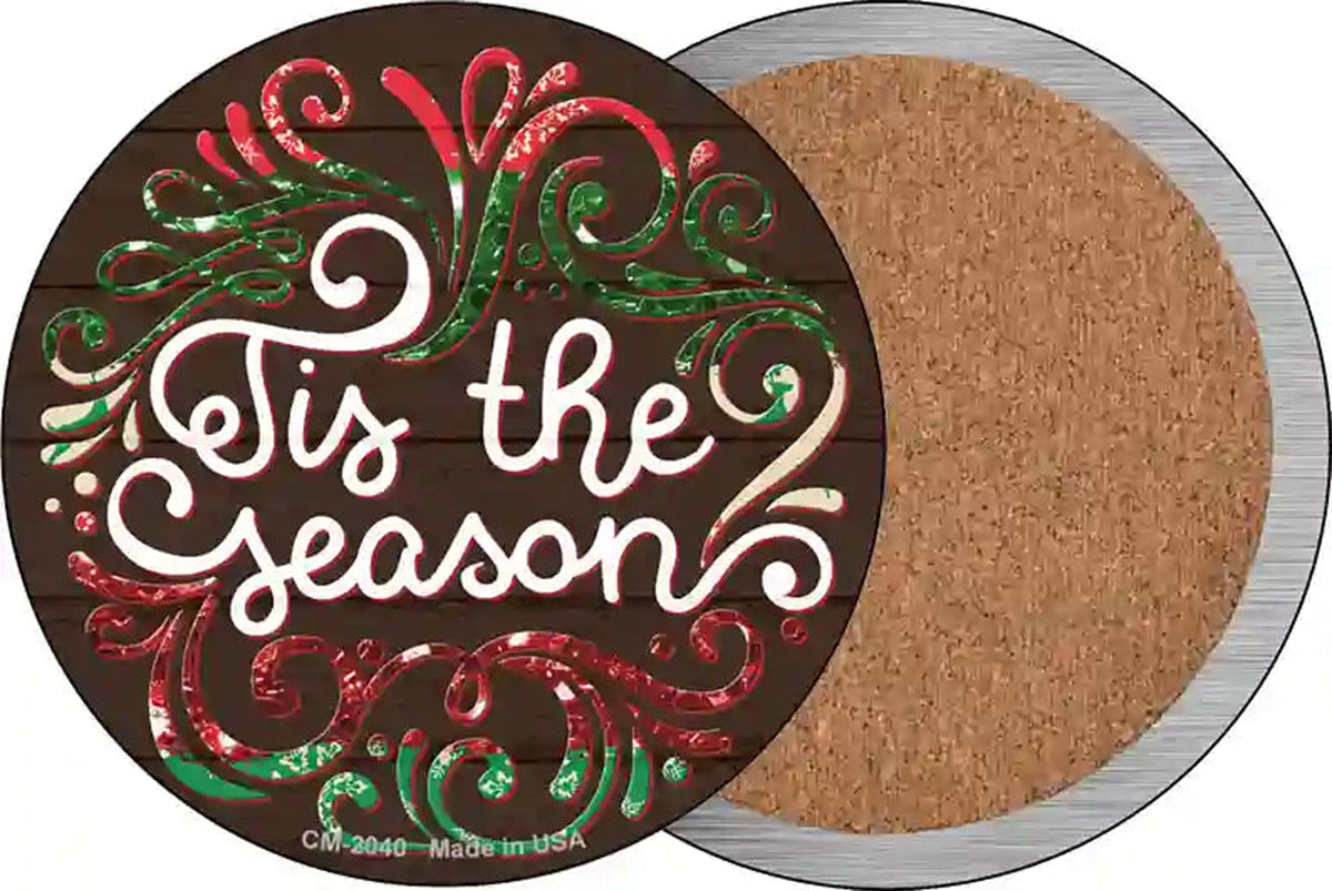 Tis the Season Novelty Circle Coaster Set of 4