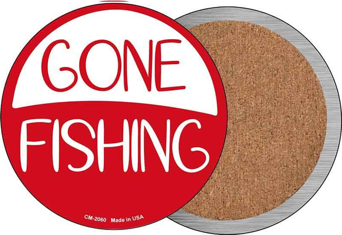 Gone Fishing Novelty Circle Coaster Set of 4