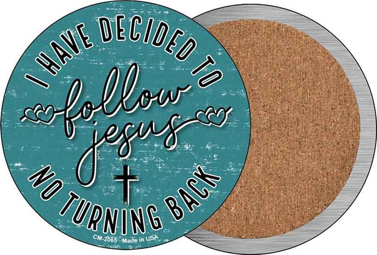 Follow Jesus Novelty Circle Coaster Set of 4