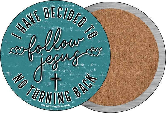 Follow Jesus Novelty Circle Coaster Set of 4
