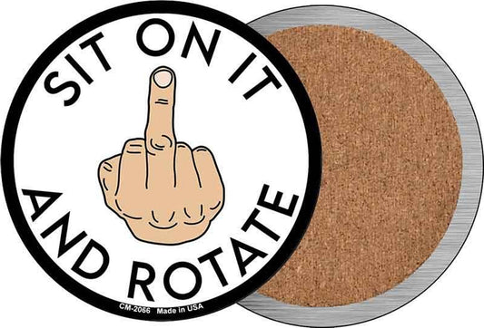 Sit on It and Rotate Novelty Circle Coaster Set of 4