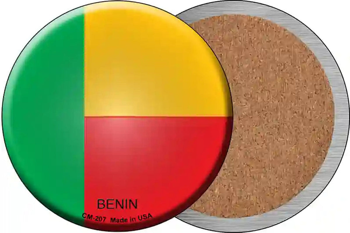 Benin Country Novelty Circle Coaster Set of 4