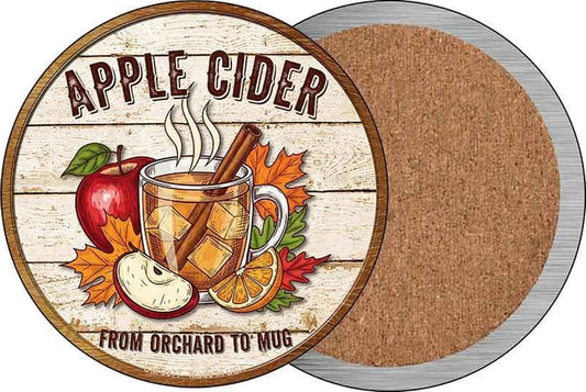 Apple Cider Novelty Circle Coaster Set of 4