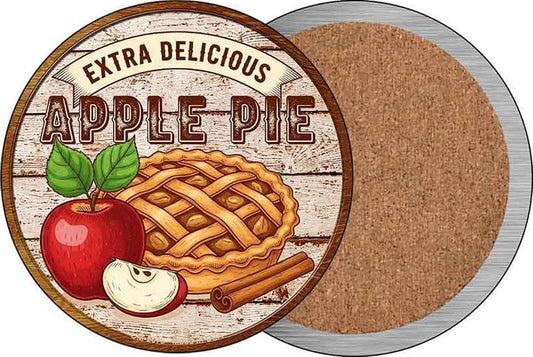 Apple Pie Novelty Circle Coaster Set of 4