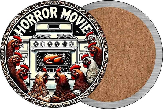 Horror Movie Novelty Circle Coaster Set of 4