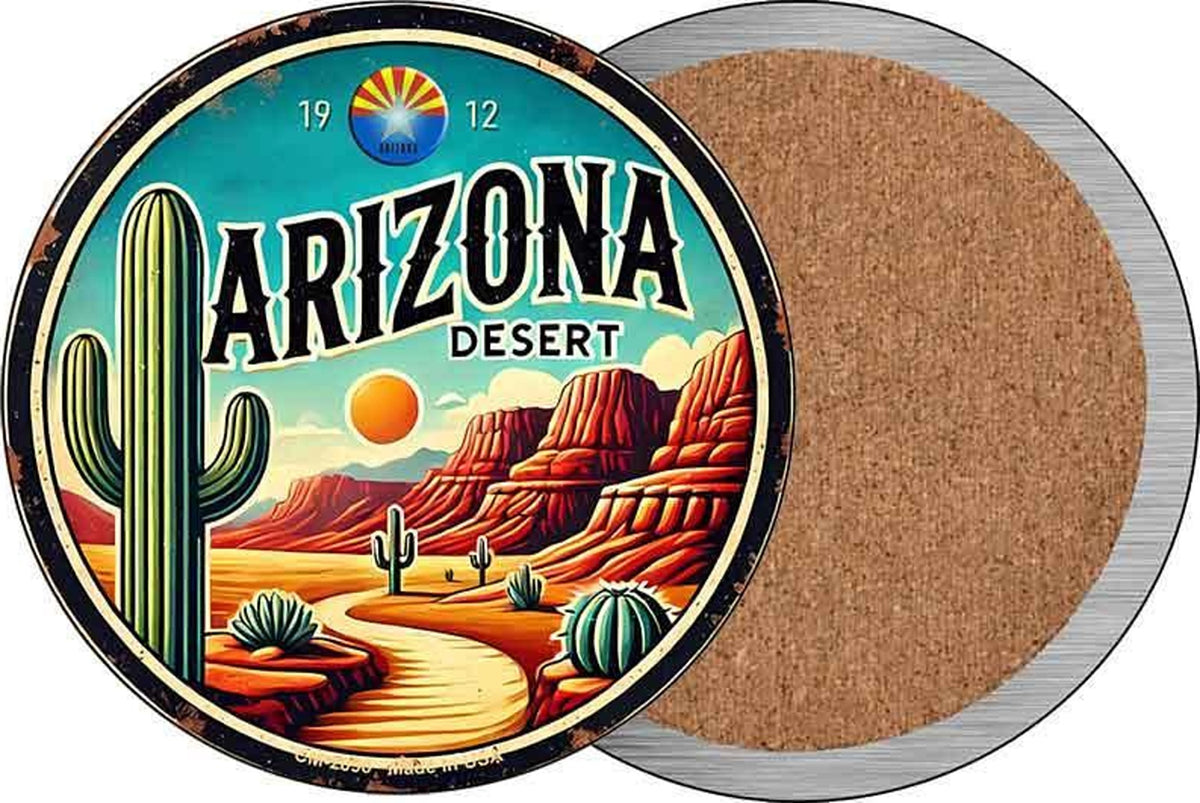 Arizona Desert Novelty Circle Coaster Set of 4