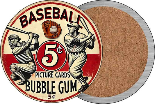 Baseball Novelty Circle Coaster Set of 4