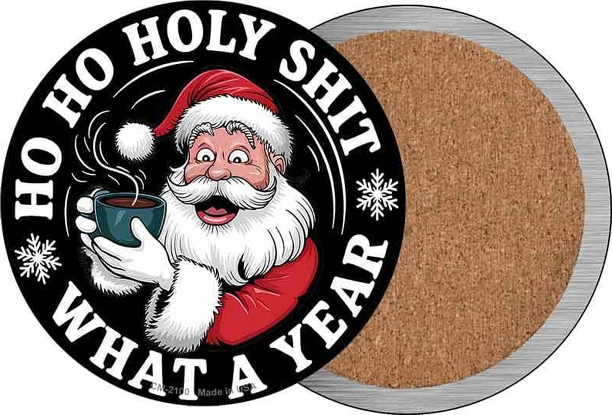 Ho Ho Holy Novelty Circle Coaster Set of 4