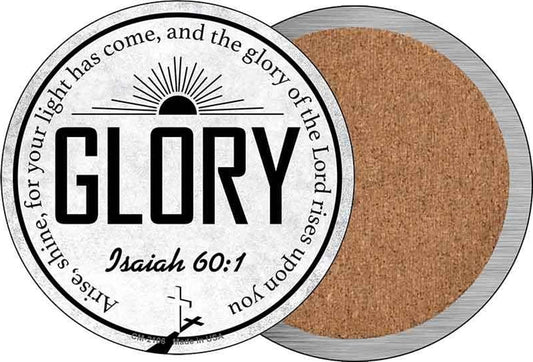 Glory Bible Verse Novelty Circle Coaster Set of 4