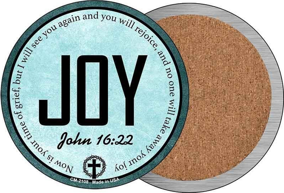 Joy Bible Verse Novelty Circle Coaster Set of 4